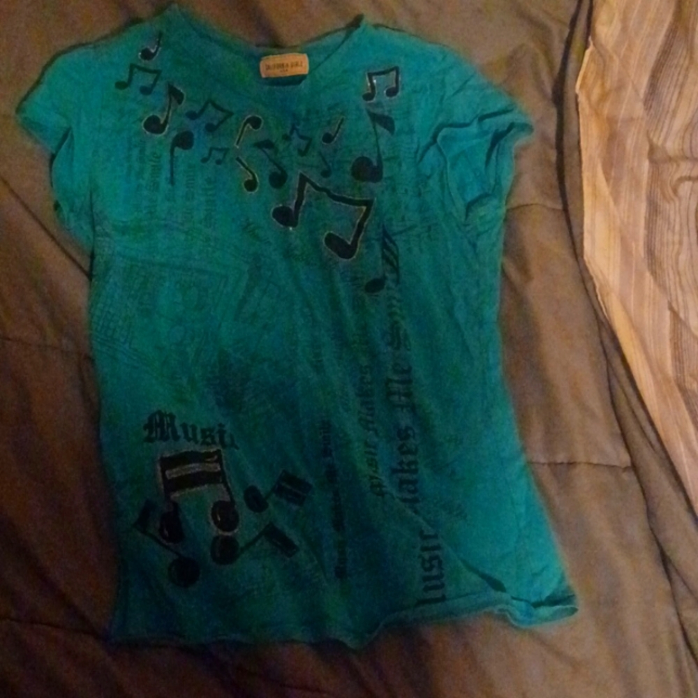 Y2K blue musical extra small t-shirt